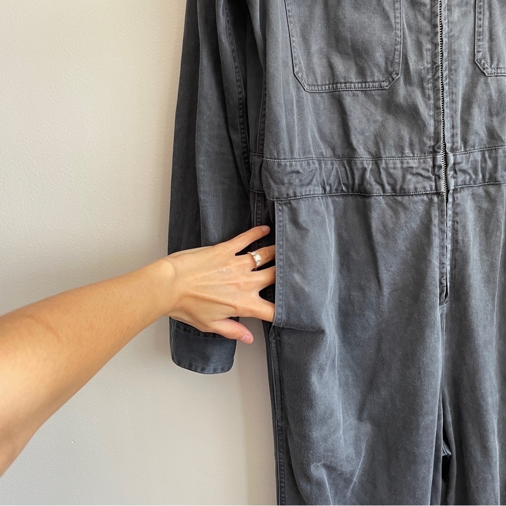 Outerknown Women Station Jumpsuit S Cotton Linen Blend Zip army utility coverall - Picture 10 of 16